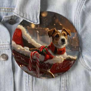 Jack Russell Hund Weihnachten Festlich Button