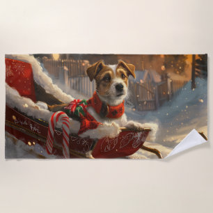 Jack Russell Hund Weihnachten Festlich Strandtuch