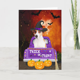 Jack Russell Hund zu Halloween-LKW Karte