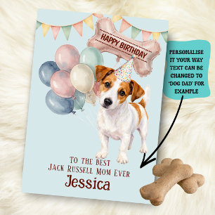 Jack Russell Hundemama/-papa Geburtstag  Karte