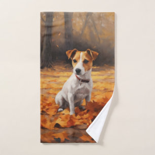 Jack Russell im Herbst Leaves Fall Inspiriert Badhandtuch Set