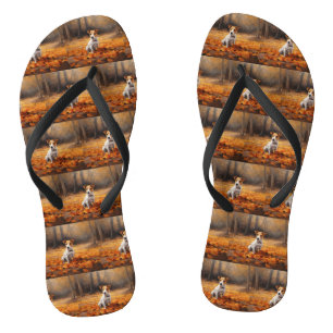 Jack Russell im Herbst Leaves Fall Inspiriert Flip Flops