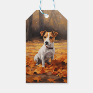 Jack Russell im Herbst Leaves Fall Inspiriert Geschenkanhänger
