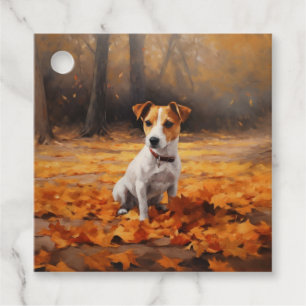 Jack Russell im Herbst Leaves Fall Inspiriert Geschenkanhänger