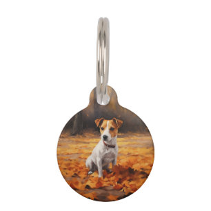 Jack Russell im Herbst Leaves Fall Inspiriert Haustiermarke