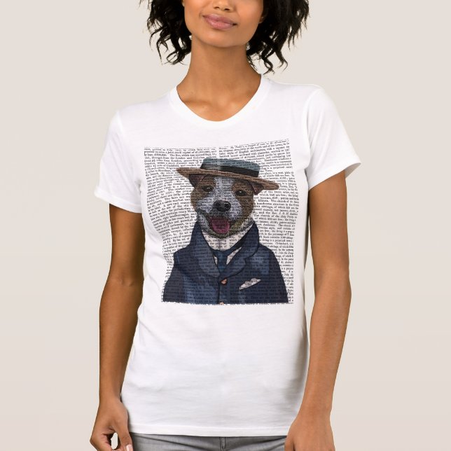 Jack Russell in Boater 2 T-Shirt (Vorderseite)