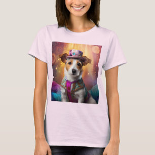 Jack Russell in farbenfrohen Kostümen T-Shirt