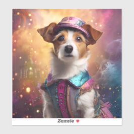 Jack Russell in lebendiger Kostüm Aufkleber