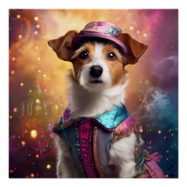 Jack Russell in lebendiger Kostüm Poster