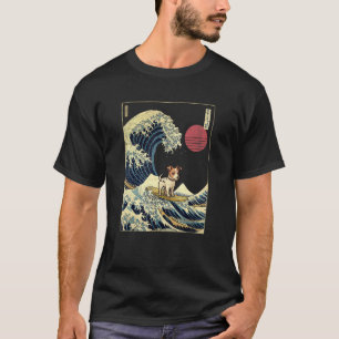 Jack Russell Japanischer Kanagawa-Welle Surf-Hund T-Shirt