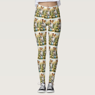 Jack Russell mit Ostereiern Leggings