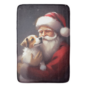 Jack Russell mit Weihnachtsmann Weihnachten Badematte