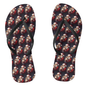 Jack Russell mit Weihnachtsmann Weihnachten Flip Flops