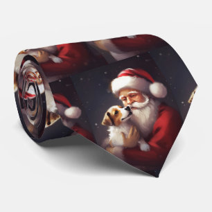 Jack Russell mit Weihnachtsmann Weihnachten Krawatte