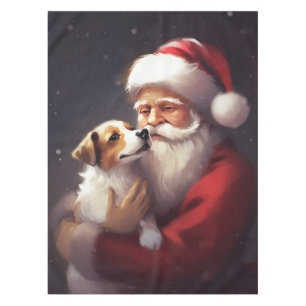 Jack Russell mit Weihnachtsmann Weihnachten Tischdecke