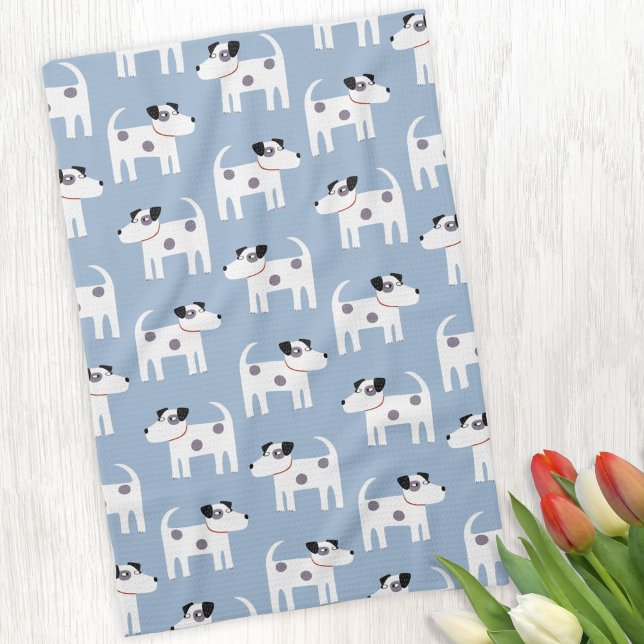 Jack Russell Parson Terrier Dog Pattern Geschirrtuch (Jack Russell Parson Terrier dog pattern kitchen towel)