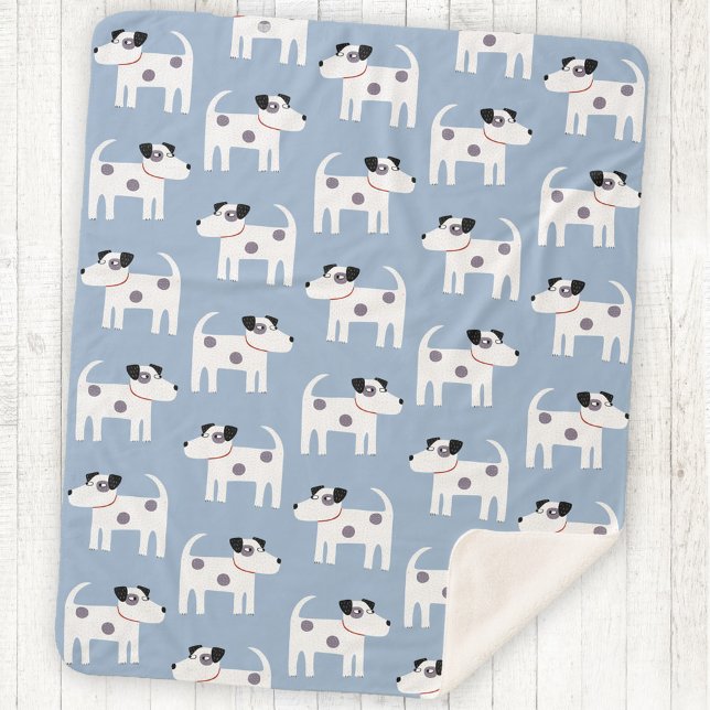 Jack Russell Parson Terrier Dog Pattern Sherpadecke (Jack Russell Terrier Dog fun fleece blanket)
