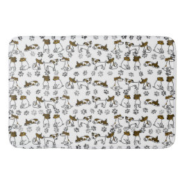 Jack Russell Paw Print Bath Mat Badematte