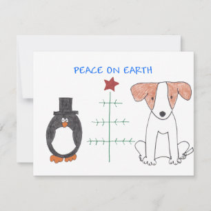Jack Russell Peace On Earth Feiertagskarte
