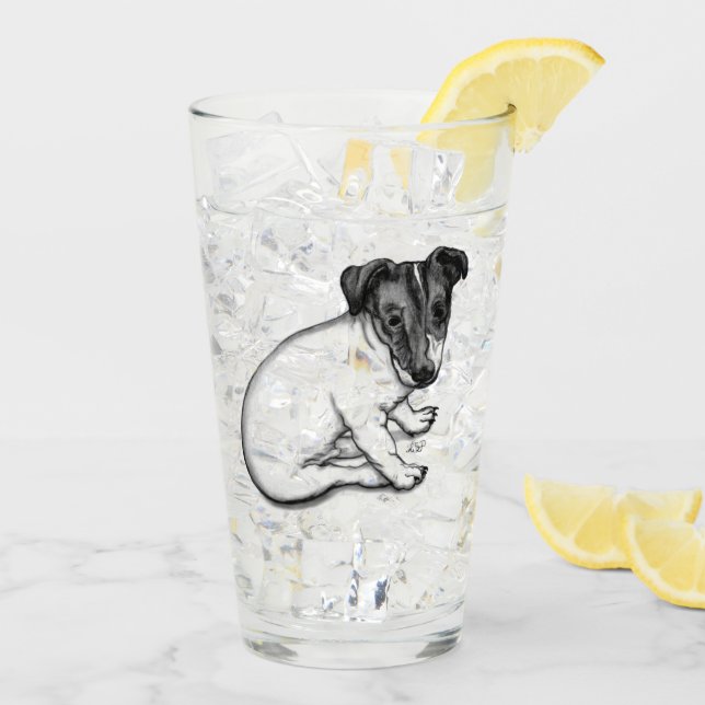 Jack Russell Puppy 10 Wochen alt Glas (Rückseite Ice)