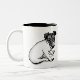 Jack Russell Puppy 10 Wochen alt Zweifarbige Tasse