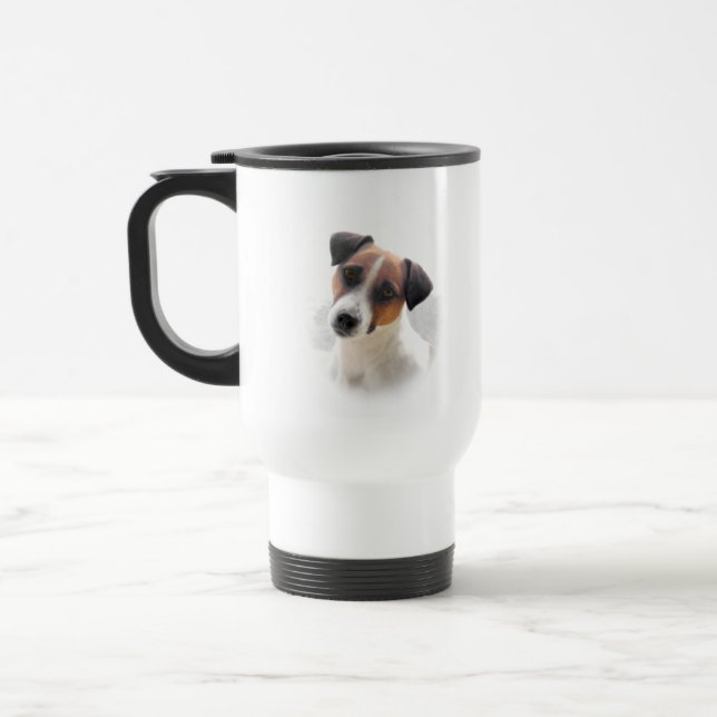 Jack-Russell-Reise-Tasse Reisebecher (Links)