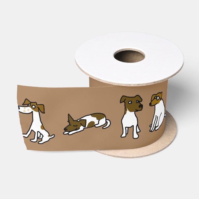 Jack Russell Satin Ribbon Satinband (Spule)