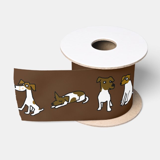 Jack Russell Satin Ribbon Satinband (Spule)