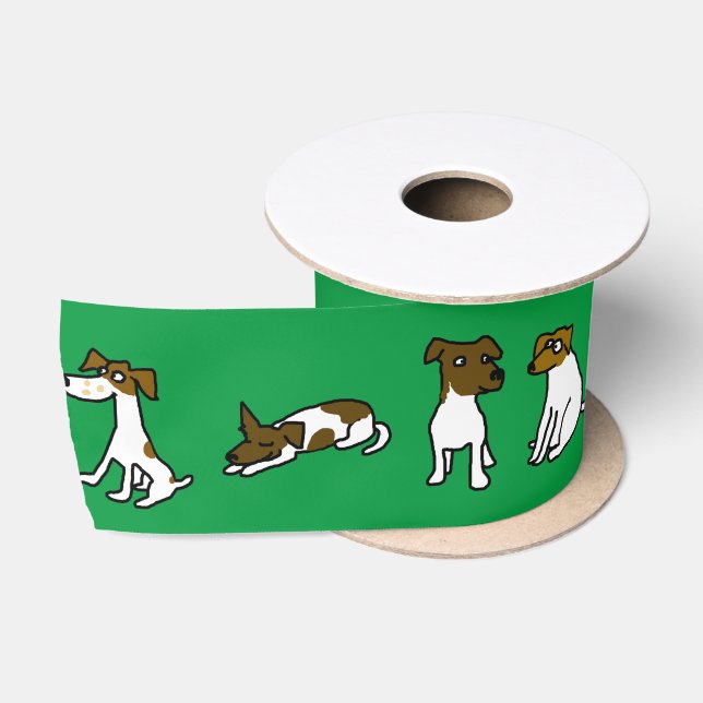 Jack Russell Satin Ribbon Satinband (Spule)