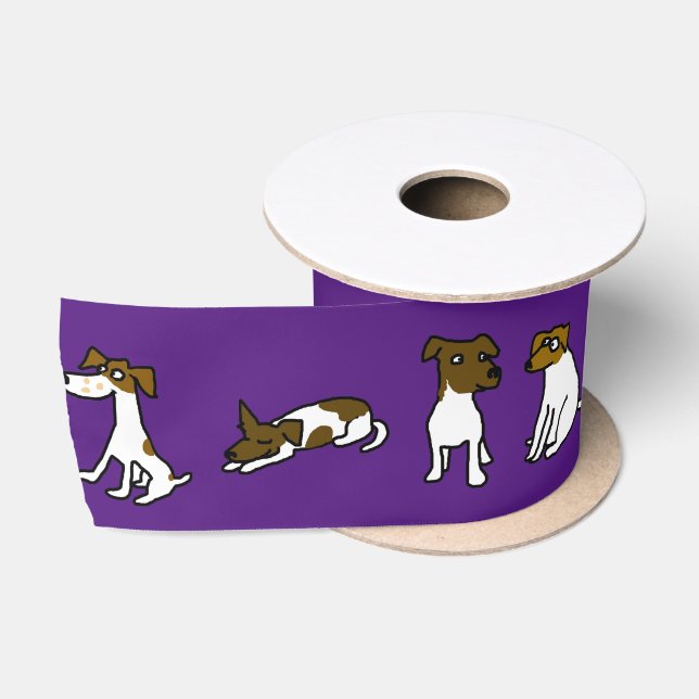 Jack Russell Satin Ribbon Satinband (Spule)