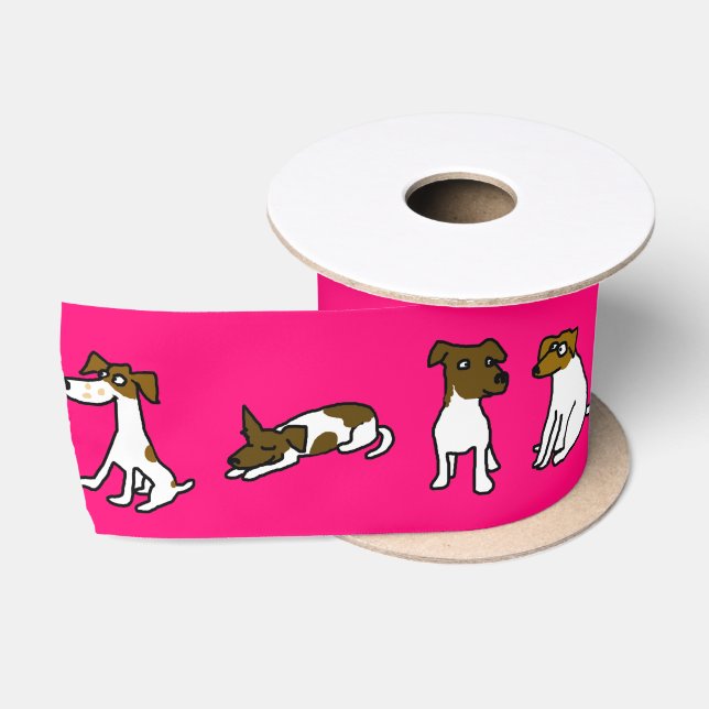 Jack Russell Satin Ribbon Satinband (Spule)
