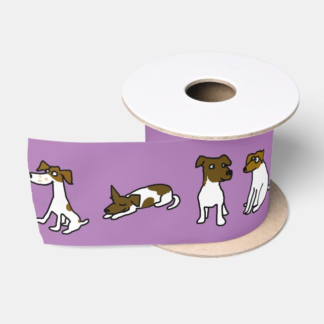 Jack Russell Satin Ribbon Satinband (Spule)