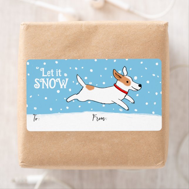 Jack Russell Snow Dog Weihnachtsgeschenk (Insitu)