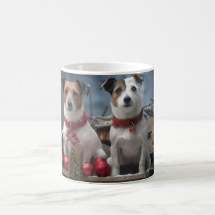 Jack Russell Snowy Sleigh Weihnachtsdekor Kaffeetasse