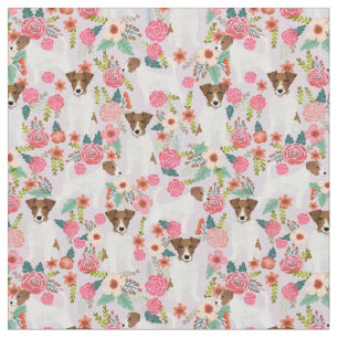 Jack Russell Terre Vintag Florals blasser Lavendel Stoff