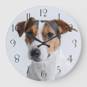 Jack russell terrer große wanduhr