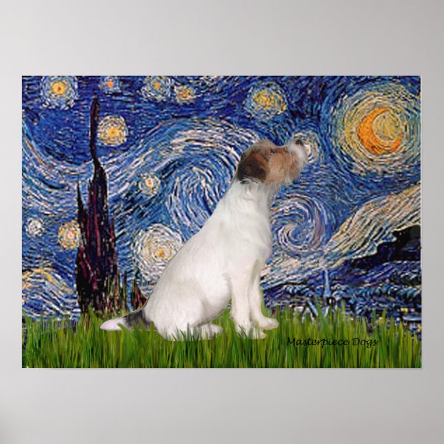 Jack Russell Terrier 5 - Starry Night Poster (Vorne)