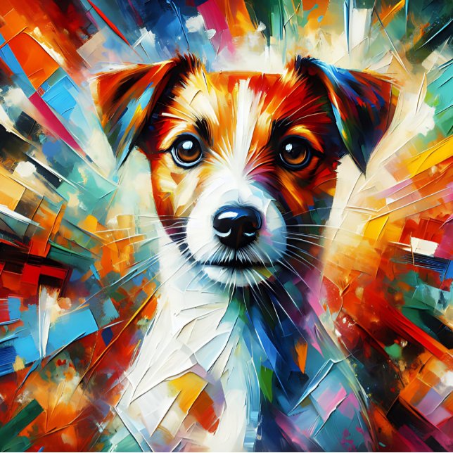 Jack Russell Terrier Acrylic Print | Farblich Puzzle (Von Creator hochgeladen)