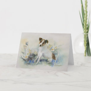Jack Russell Terrier Aquarell-Hunde-Malerei-Karte Karte