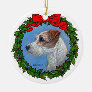 Jack Russell Terrier Art von Glenda S. Harlan Keramik Ornament
