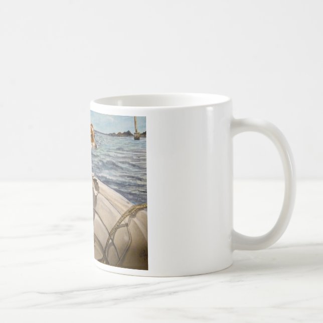 Jack-Russell-Terrier auf Boot Kaffeetasse (Rechts)