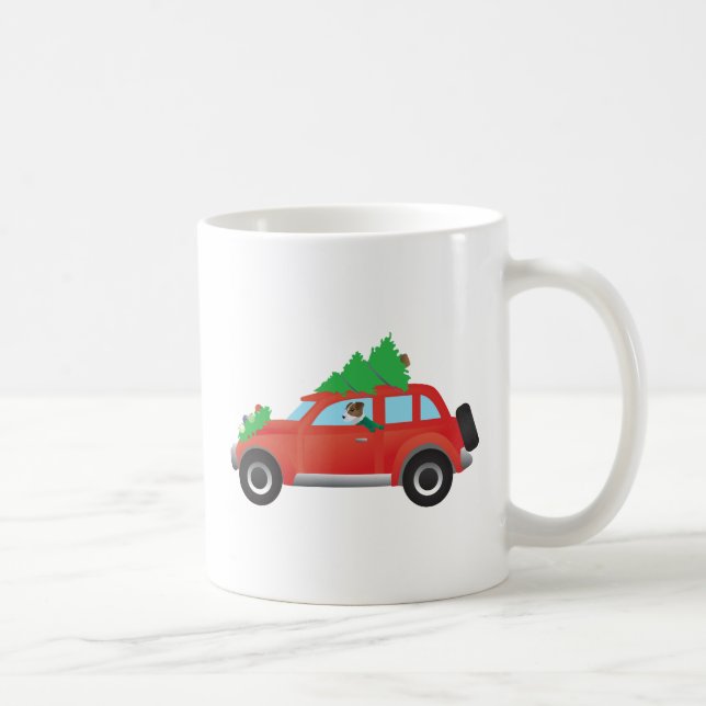 Jack Russell Terrier Autofahren Weihnachtswagen Kaffeetasse (Rechts)