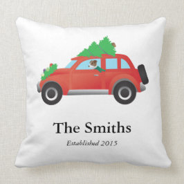 Jack Russell Terrier Autofahren Weihnachtswagen Kissen