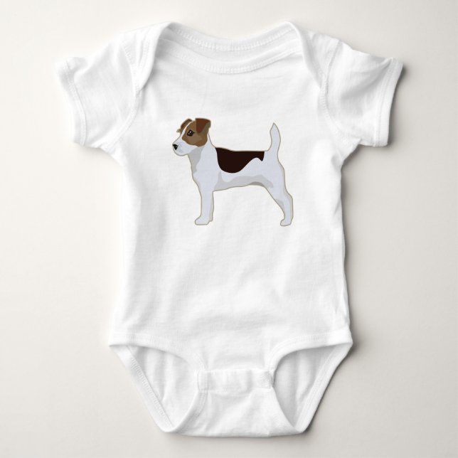 Jack Russell Terrier Basic Breed Illustration Baby Strampler (Vorderseite)