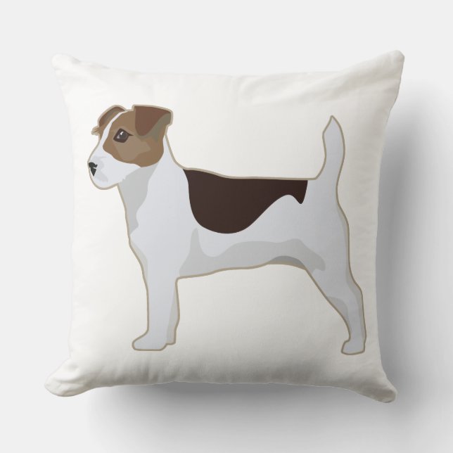 Jack Russell Terrier Basic Breed Illustration Kissen (Vorderseite)