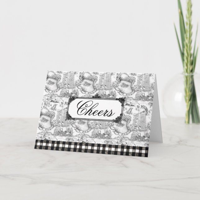 JACK RUSSELL Terrier Black Toile mit/Anpassung Dankeskarte (Vorderseite)