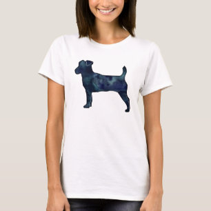 Jack Russell Terrier Black Watercolor Silhouette T-Shirt