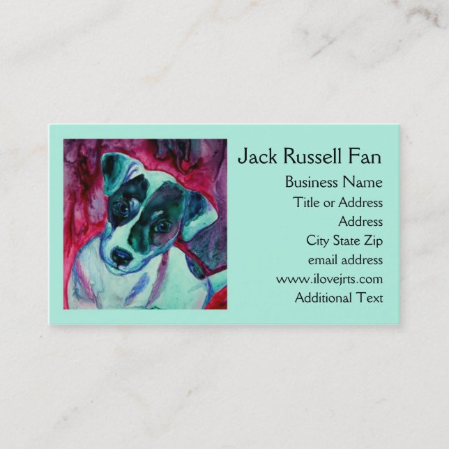 Jack Russell Terrier Business Card - "Julep" Visitenkarte (Vorderseite)