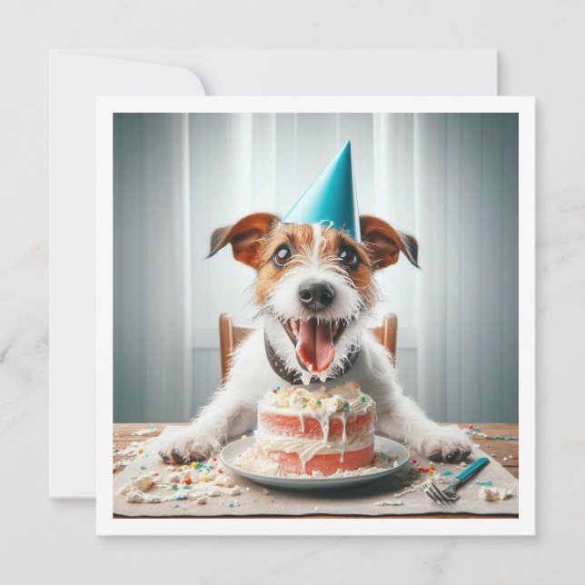 Jack Russell Terrier card, Jack Russell Terrier Einladung (Vorderseite)