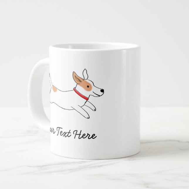 Jack Russell Terrier Cartoon Dog mit benutzerdefin Jumbo-Tasse (Vorderseite Links)